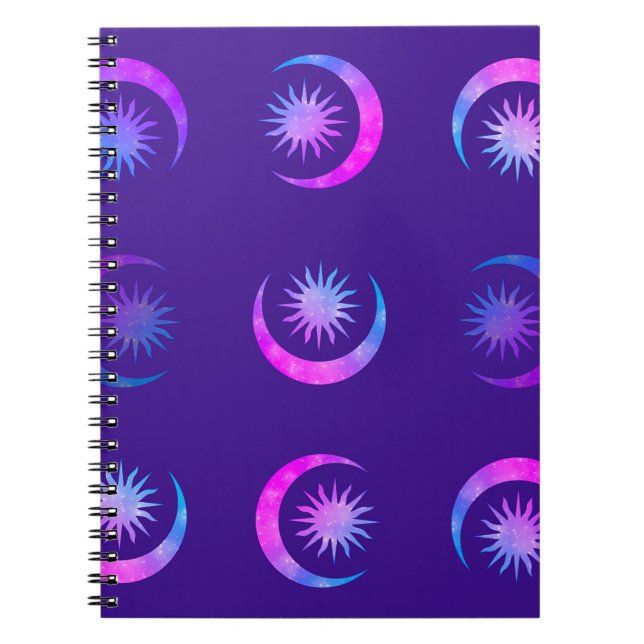 Violet Indigo Lila Moon & Sun Zen Dream Journal Notizblock (Vorderseite)
