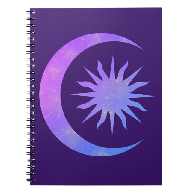 Violet Indigo Lila Moon & Sun Zen Dream Journal Notizblock (Vorderseite)