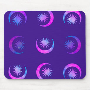 Violet Indigo Lila Moon & Sun Zen Mousepad