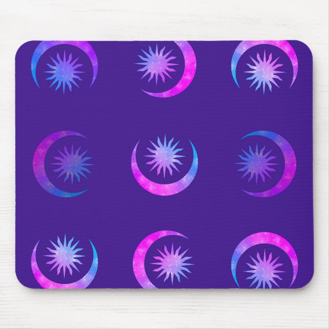 Violet Indigo Lila Moon & Sun Zen Mousepad (Vorne)