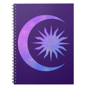 Violet Indigo Purple Mond & Sonne Zen Traum Journa Notizblock