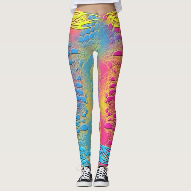 VIOLET LACE - Digital - Fraktal Art - Leggings (Vorderseite)