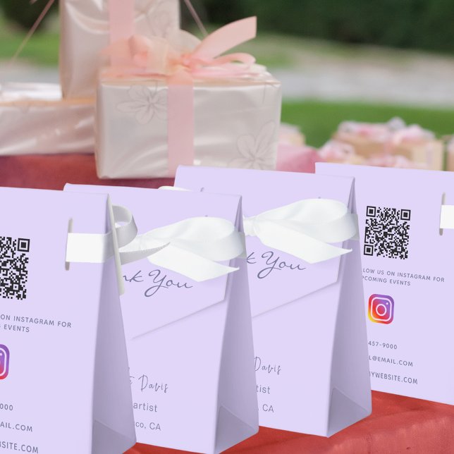 Violet Lavendel Business QR Code Instagram Geschenkschachtel (Von Creator hochgeladen)