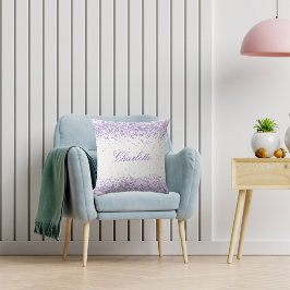 Violet Lavendel Glitzer Drehbuch elegant Kissen