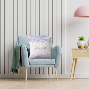 Violet Lavendel Glitzer Drehbuch elegant Kissen
