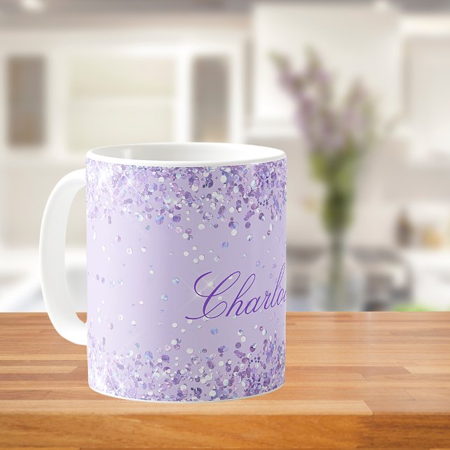 Violet Lavendel Glitzer Staubzw. Staubzettel Kaffeetasse (Von Creator hochgeladen)