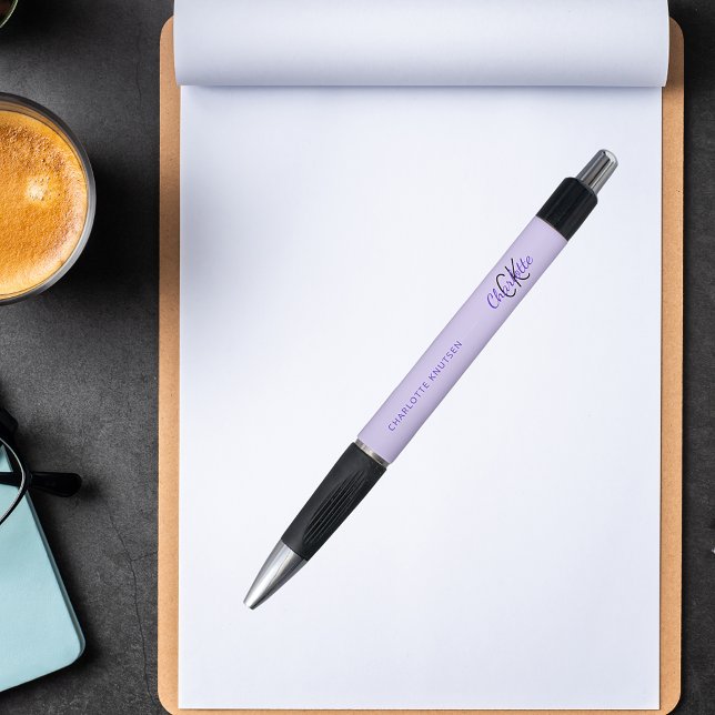 Violet-Lavendel-Monogramm-Namensskript Kugelschreiber (Von Creator hochgeladen)