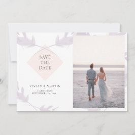 Violet Lavendel & Peach Foto Save the Date Einladung