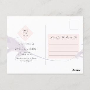 Violet Lavendel & Peach Foto Save the Date Postkarte