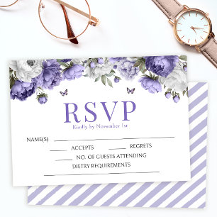 Violet lavender floral ehe RSVP Umschließungskarte