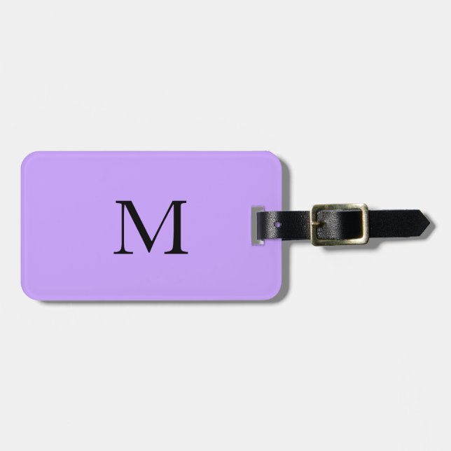 Violet Light Lila Monogram Initial Name Gift Gepäckanhänger (Vorderseite horizontal)