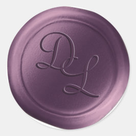 Violet Lila 2-Letter-Monogramm-Wachs-Siegel-Aufkle Runder Aufkleber