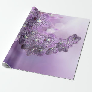 Violet Lila Blooming Blume Orchids Kupplung Geschenkpapier
