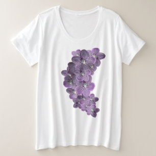 Violet lila blühende Blume Orchideen Große Größe T-Shirt