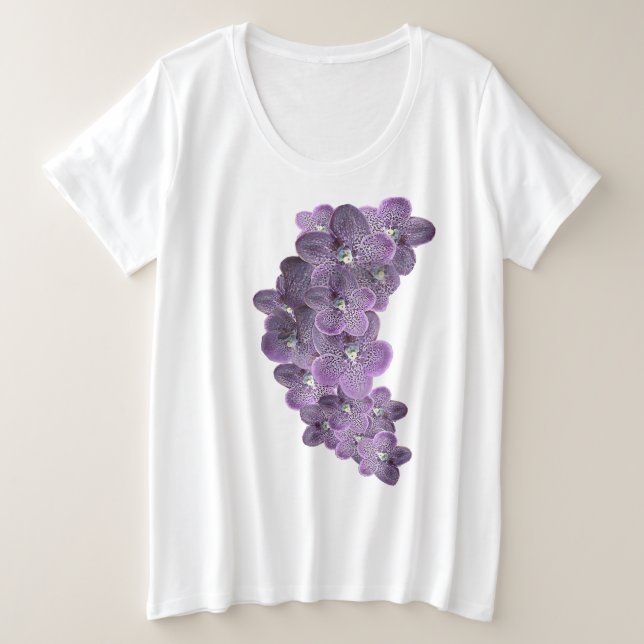 Violet lila blühende Blume Orchideen Große Größe T-Shirt (Design vorne)