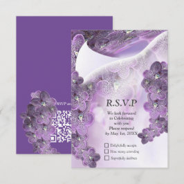 Violet Lila blühende Blume Orchideen RSVP Karte