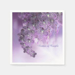 Violet Lila blühende Blume Orchideen Serviette