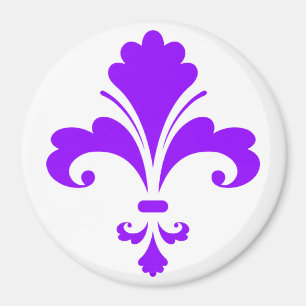 Violet Lila Fleur-de-lis Magnet