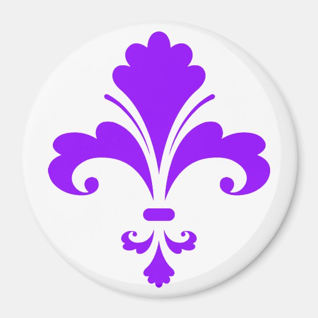 Violet Lila Fleur-de-lis Magnet (Vorne)