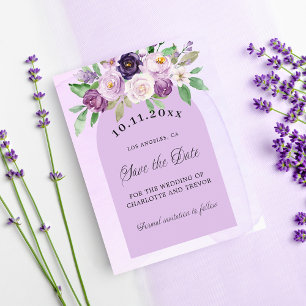 Violet lila florale Budget Hochzeit speichern das  Flyer