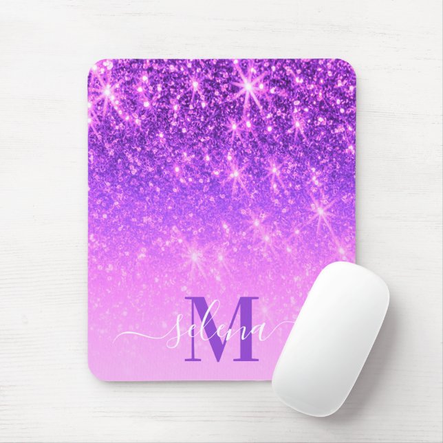 Violet Lila Glitzer Mousepad (Mit Mouse)