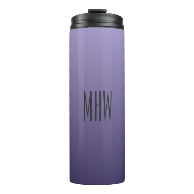 Violet Lila Gradient Custom Monogram Tumbler Thermosbecher (Vorderseite)