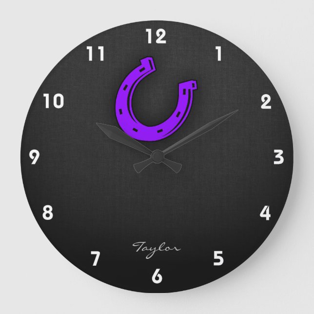 Violet Lila Horse Große Wanduhr (Vorderseite)