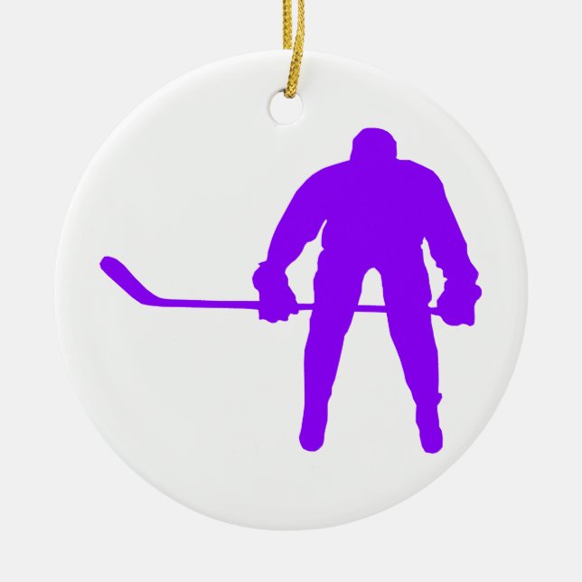 Violet Lila Ice Hockey Keramik Ornament (Vorne)