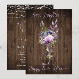 Violet Lila Lavender Floral Mason Jar Wedding Einladung