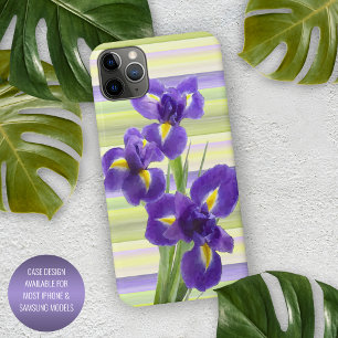 Violet Lila Lilac Irises Watercolor Art Painting iPhone 15 Pro Max Hülle
