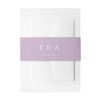 Violet Lila Lilac Monogram Wedelband Einladungsbanderole