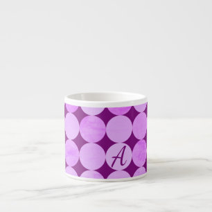 Violet, Lila Magenta und rosa Circles Monogramm Espressotasse