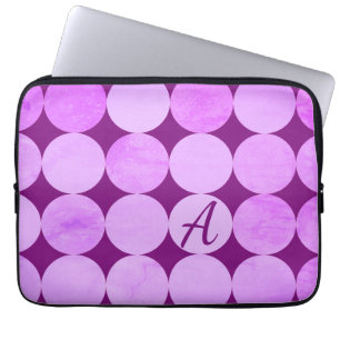 Violet, Lila Magenta und rosa Circles Monogramm Laptopschutzhülle