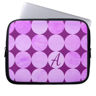 Violet, Lila Magenta und rosa Circles Monogramm Laptopschutzhülle