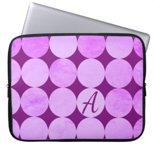 Violet, Lila Magenta und rosa Circles Monogramm Laptopschutzhülle