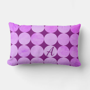 Violet, Lila Magenta und rosa Circles Monogramm Lendenkissen