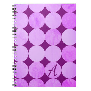 Violet, Lila Magenta und rosa Circles Monogramm Notizblock