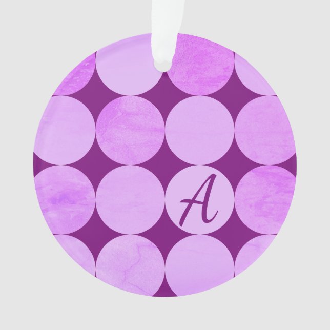 Violet, Lila Magenta und rosa Circles Monogramm Ornament (Vorderseite)