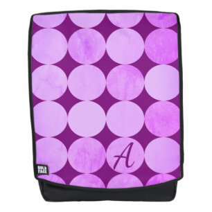 Violet, Lila Magenta und rosa Circles Monogramm Rucksack