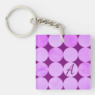 Violet, Lila Magenta und rosa Circles Monogramm Schlüsselanhänger