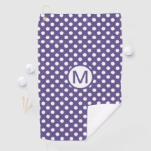 Violet Lila mit White Polka Dots Monogramm
