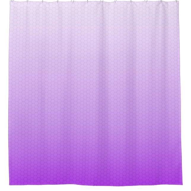 Violet Lila Ombre Classy Gradient Hexagon Grid Duschvorhang (Vorderseite)