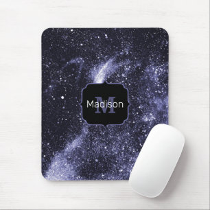 Violet lila peri abstrakte Galaxie Monogram Mousepad