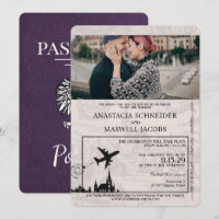 Violet Lila Polen Pass Einladung zur Hochzeit