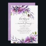Violet Lila Poppy Floral Bat Mitzvah Einladung<br><div class="desc">Die lila,  violette Fledermaus-Mitzvah lädt mit eleganter Handschrift-Typografie ein,  die schnell und einfach auf Ihre Veranstaltungsspezifikationen zugeschnitten ist.</div>