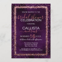 Violet Lila Rose Gold Confetti Brautparty