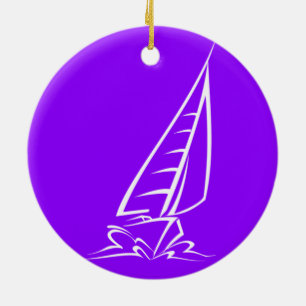 Violet Lila Sailing Keramik Ornament