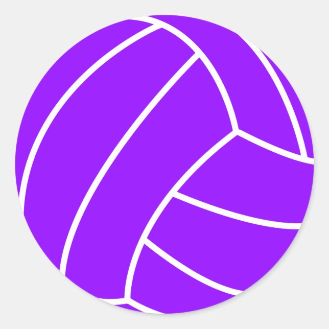 Violet Lila Volleyball Runder Aufkleber (Vorderseite)