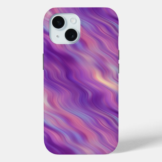 Violet Lila Wavy Textur Case-Mate iPhone Hülle (Rückseite)