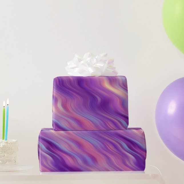 Violet Lila Wavy Textur Geschenkpapier (Partygeschenke)